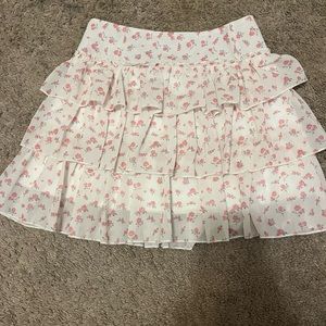 white floral skirt